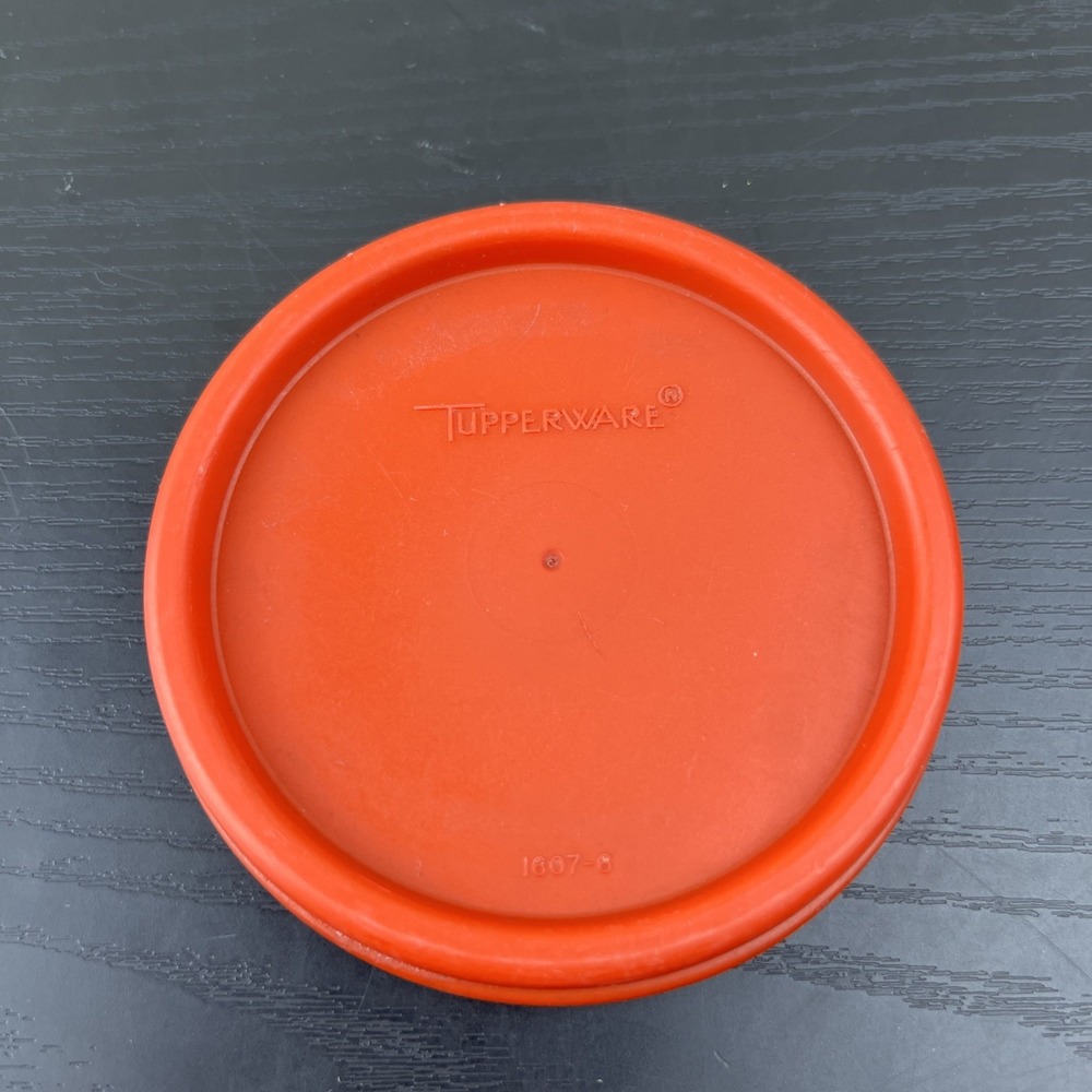 Tupperware 1607 Modular Mates Round Replacement Seal Lid 3.5" Red LID ONLY
